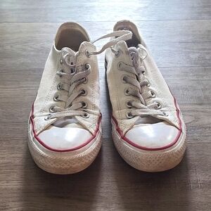 Converse Women's Shoes - White with Red Trim